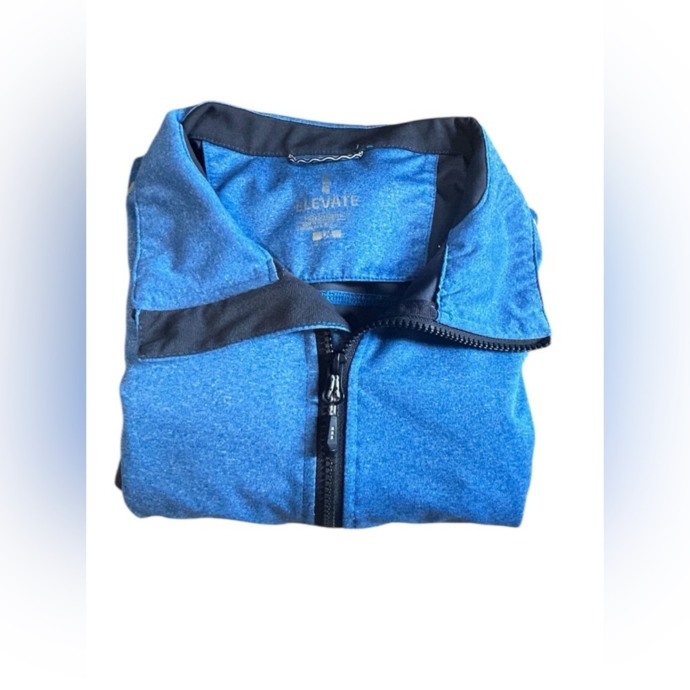 Elevate Athletic Jacket Blue Black Full Zip Lightweight Large XL Fit - Picture 13 of 15